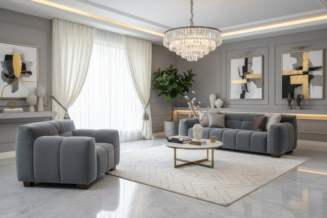 Monroe Fabric Armchair, Shadow Grey