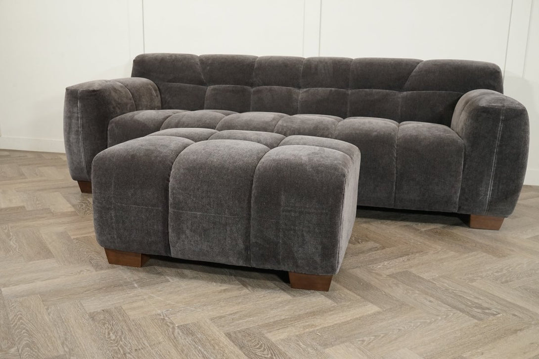 Monroe Fabric Footstool, Mocha