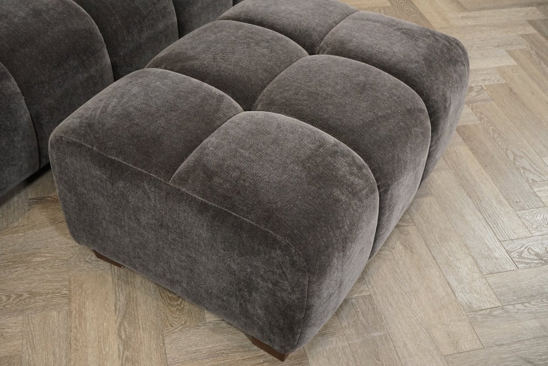 Monroe Fabric Footstool, Mocha
