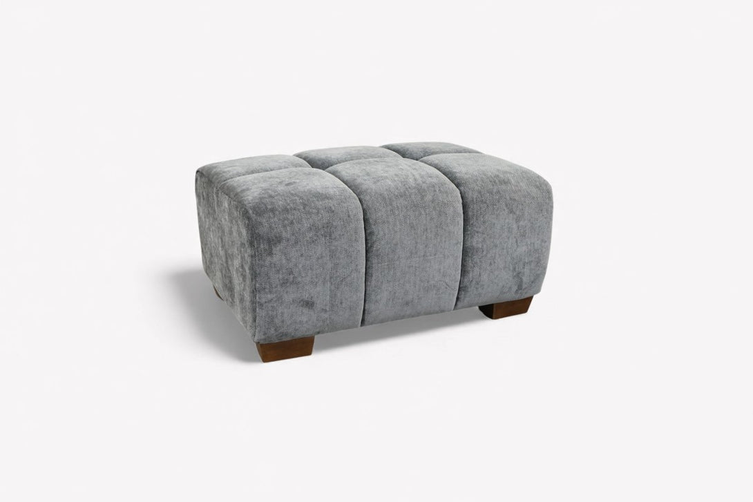 Monroe Fabric Footstool, Shadow Grey