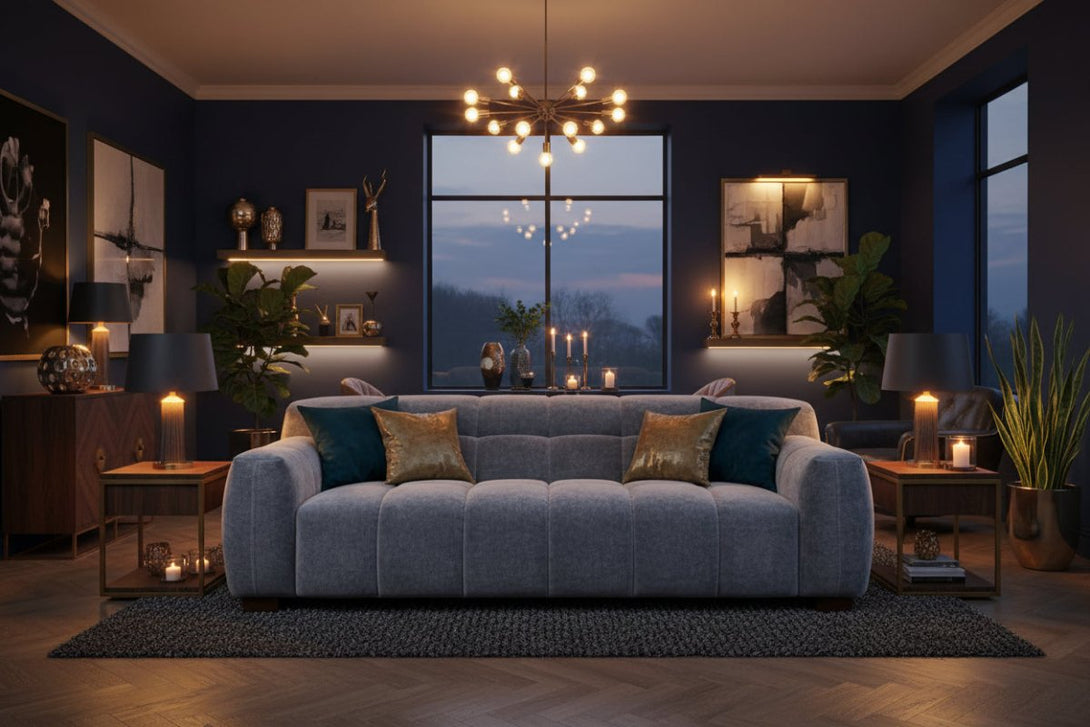 Monroe Large 3 Seater Fabric Sofa, Shadowy Grey