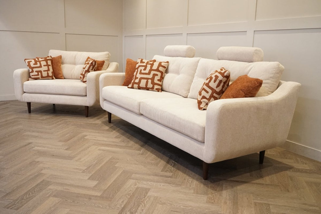 Myers Large 4 Seater Sofa & Snuggle Accent Chair, Arlan Sand