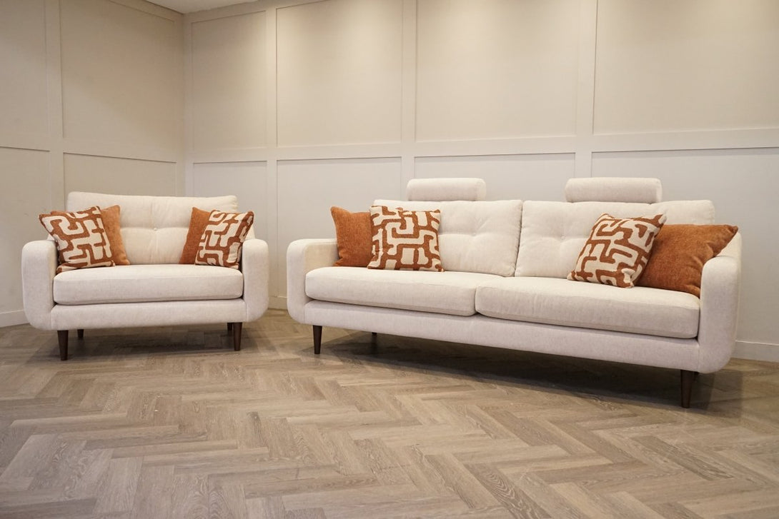 Myers Large 4 Seater Sofa & Snuggle Accent Chair, Arlan Sand