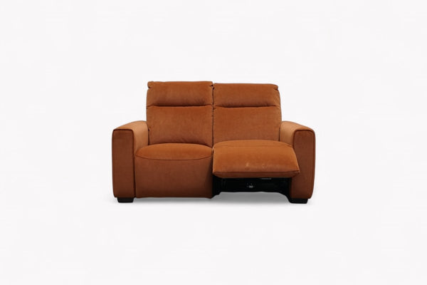 Naples Power Reclining 2 Seater Velvet Sofa, Caramel