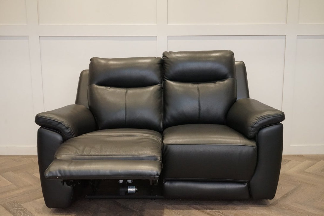 Navona 2+2 Seater Power Recliner Leather Sofa Set, Florida Black