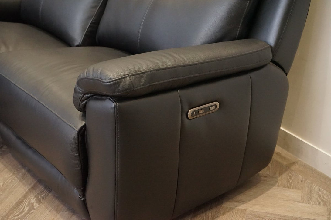 Navona 2+2 Seater Power Recliner Leather Sofa Set, Florida Black
