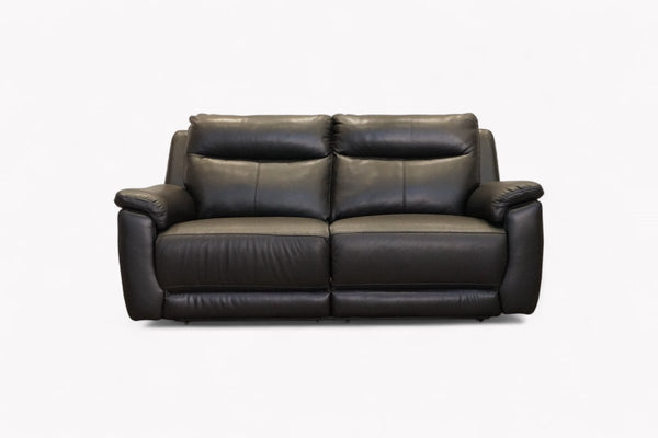 Navona 3 Seater Power Recliner Leather Sofa, Florida Black