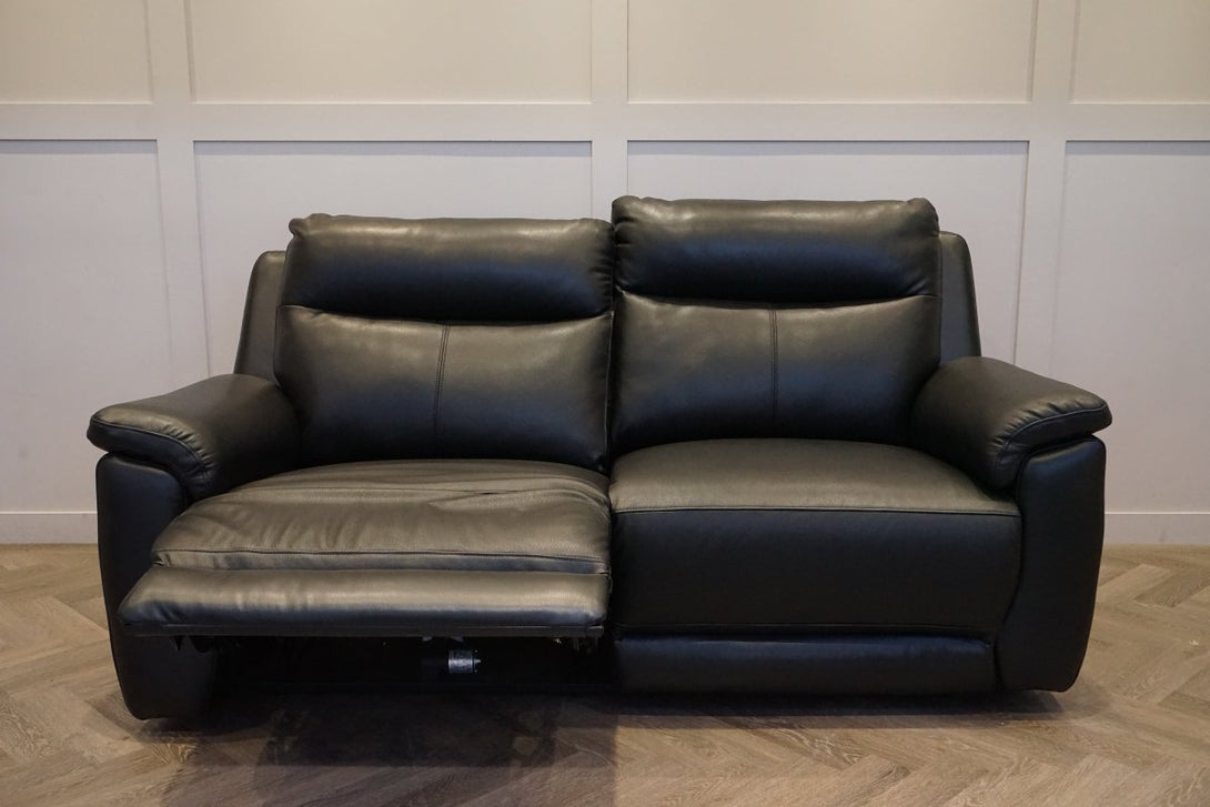Navona 3+1 Power Recliner Leather Sofa Set, Florida Black