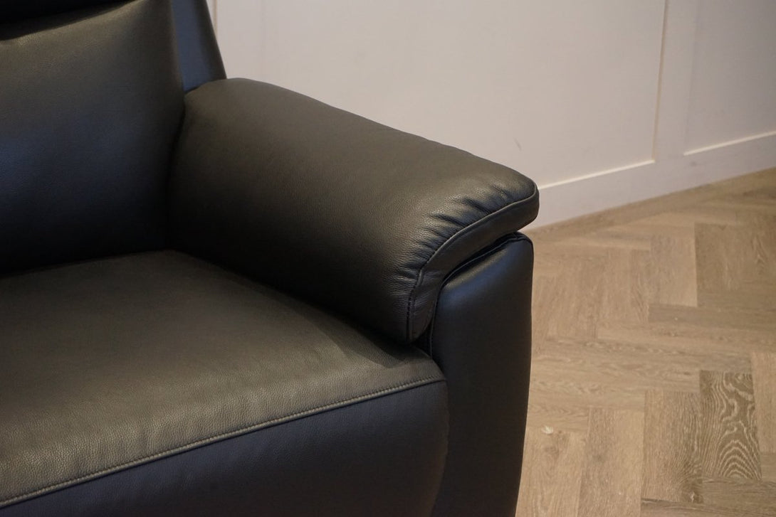 Navona 3+1+1 Seater Power Recliner Leather Sofa Set, Florida Black