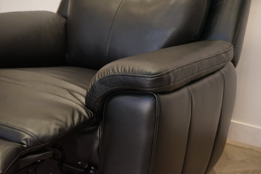 Navona 3+1+1 Seater Power Recliner Leather Sofa Set, Florida Black