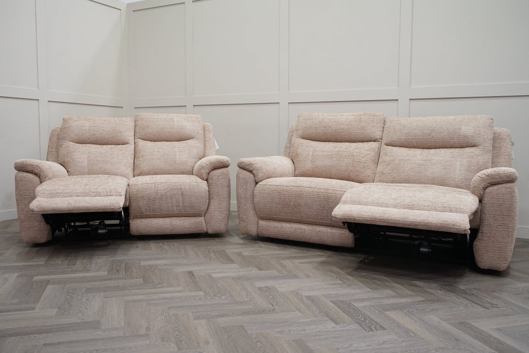 Navona 3+2 Seater Power Recliner Sofas, Chenille Mink