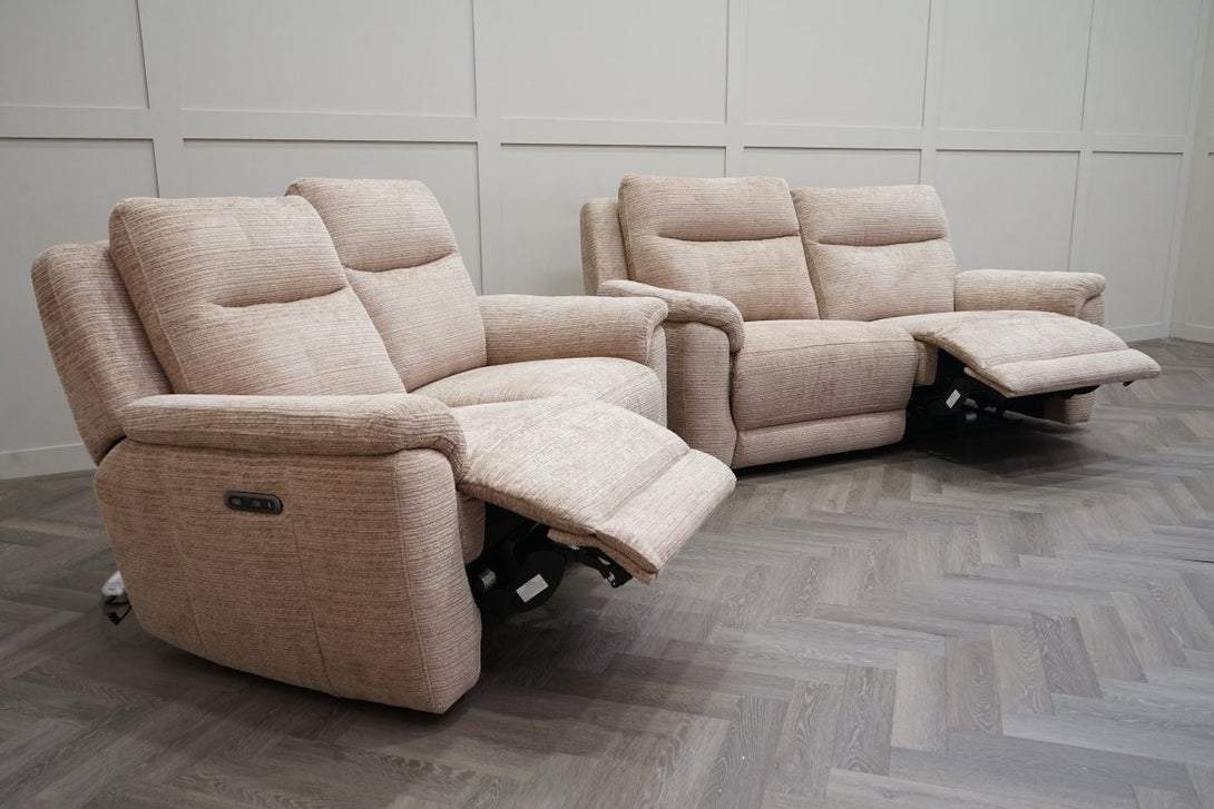 Navona 3+2 Seater Power Recliner Sofas, Chenille Mink
