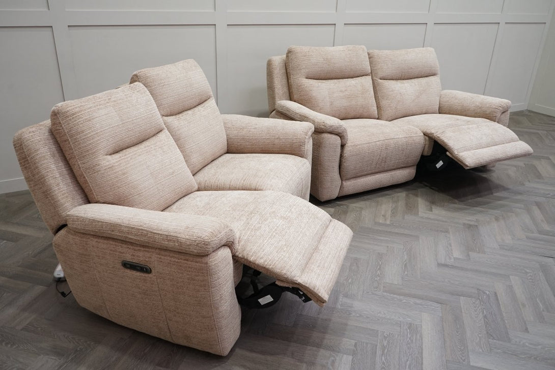 Navona 3+2 Seater Power Recliner Sofas, Chenille Mink