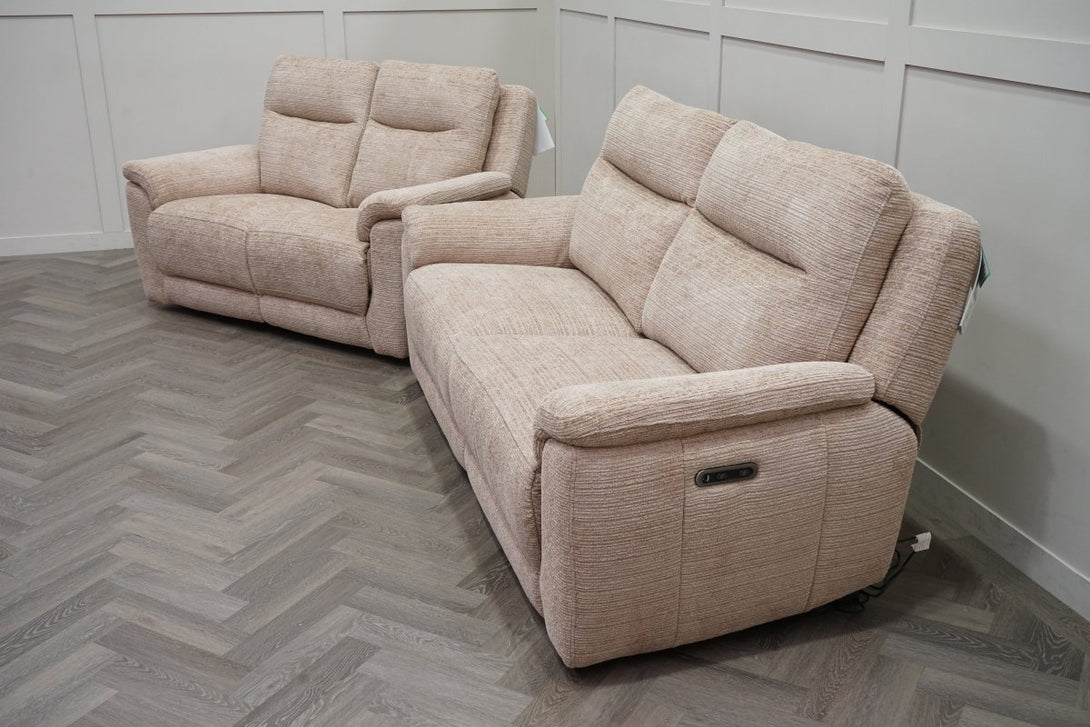 Navona 3+2 Seater Power Recliner Sofas, Chenille Mink