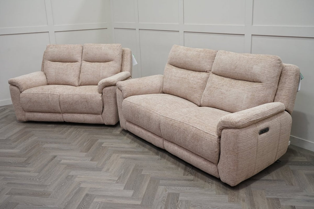 Navona 3+2 Seater Power Recliner Sofas, Chenille Mink