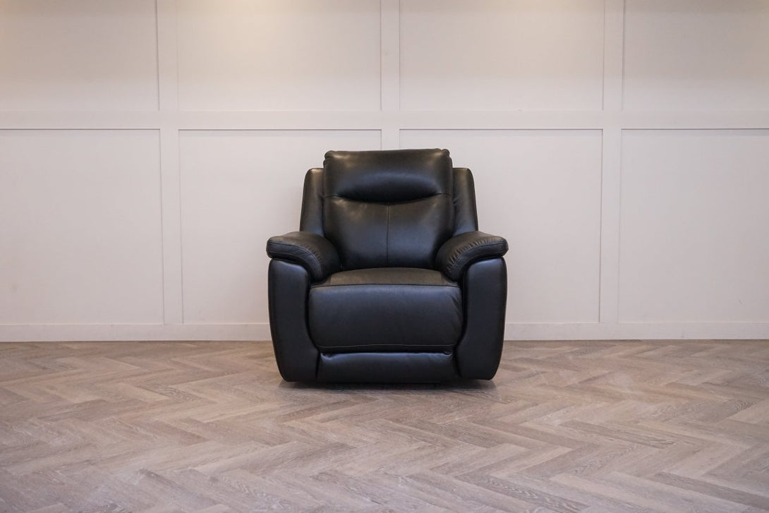 Navona Power Recliner Leather Armchair, Florida Black