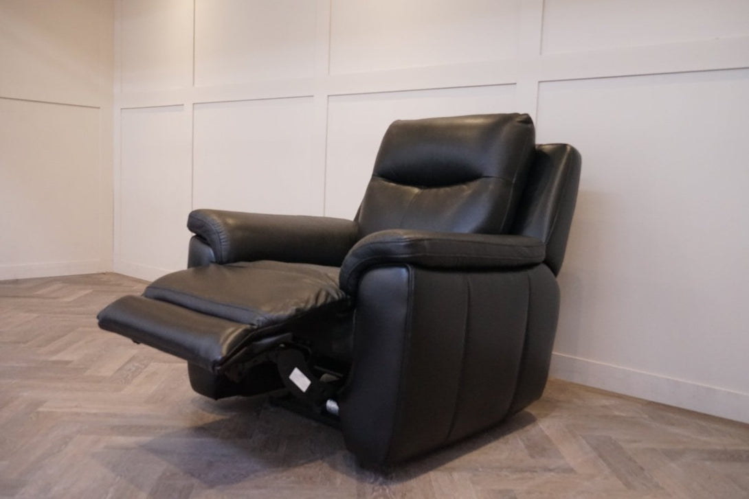 Navona Power Recliner Leather Armchair, Florida Black