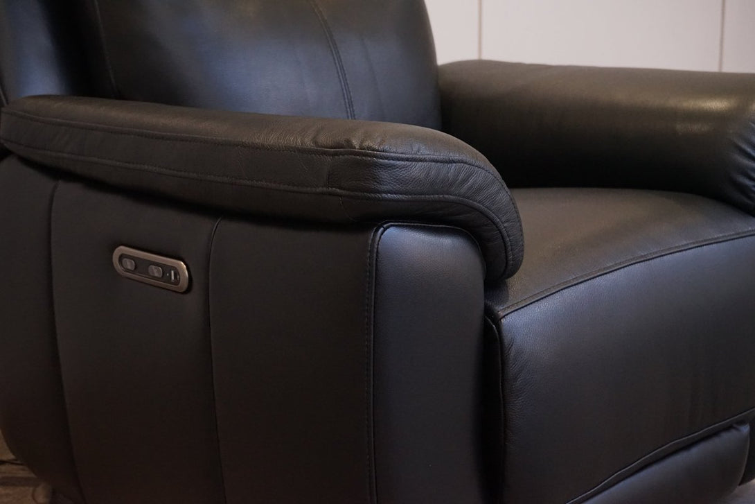 Navona Power Recliner Leather Armchair, Florida Black