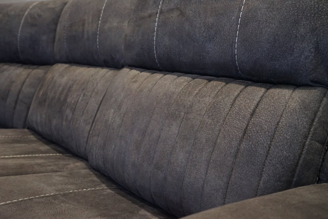 Neon Pro I - Tech Power Reclining Corner Sofa, Graphite Microfibre