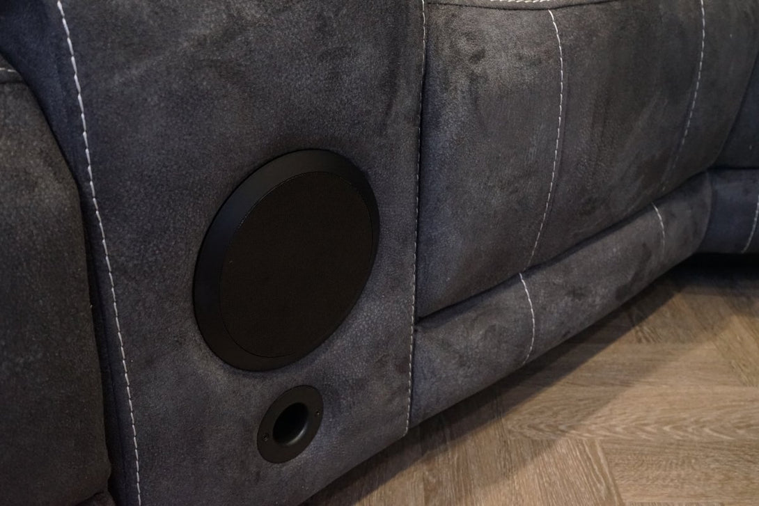 Neon Pro I - Tech Power Reclining Corner Sofa, Graphite Microfibre