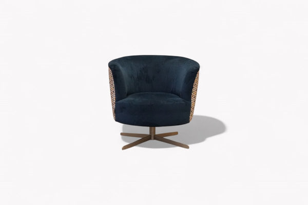 New Orla Kiely Lily Swivel Chair, Blythe Indigo