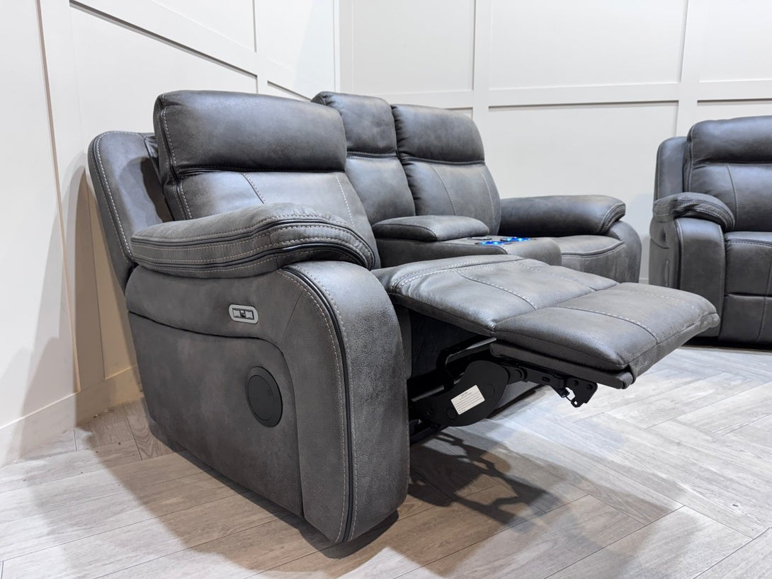 New Vinson Express 3 & 2 Seater Power Reclining Smart Sofa, Graphite Grey