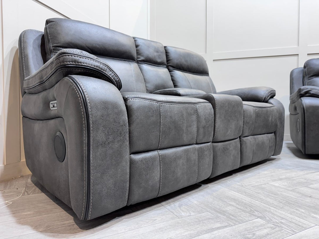 New Vinson Express 3 & 2 Seater Power Reclining Smart Sofa, Graphite Grey