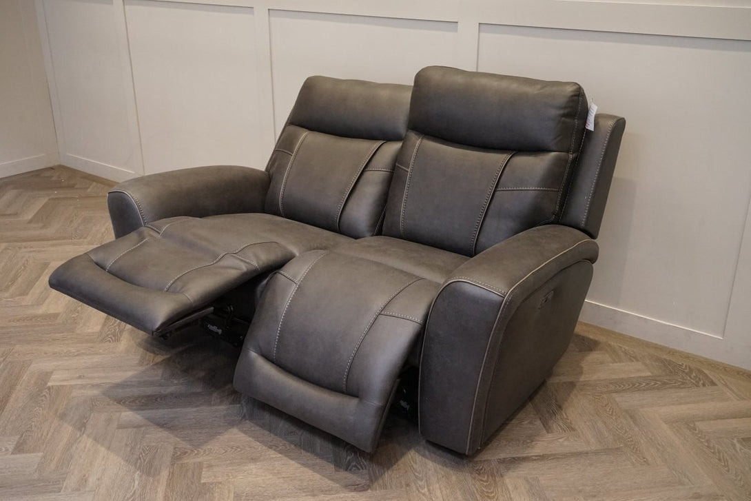 Nikon 2 Seater Electric Reclining Sofa, Charcoal Endurance Fabric