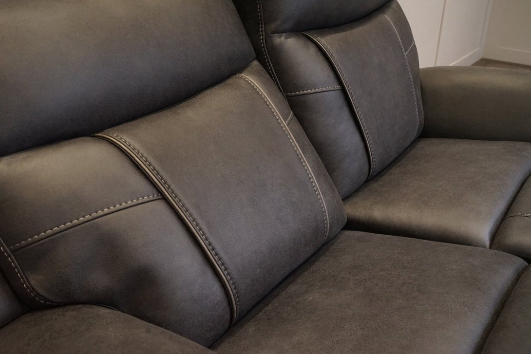 Nikon 2 Seater Electric Reclining Sofa, Charcoal Endurance Fabric