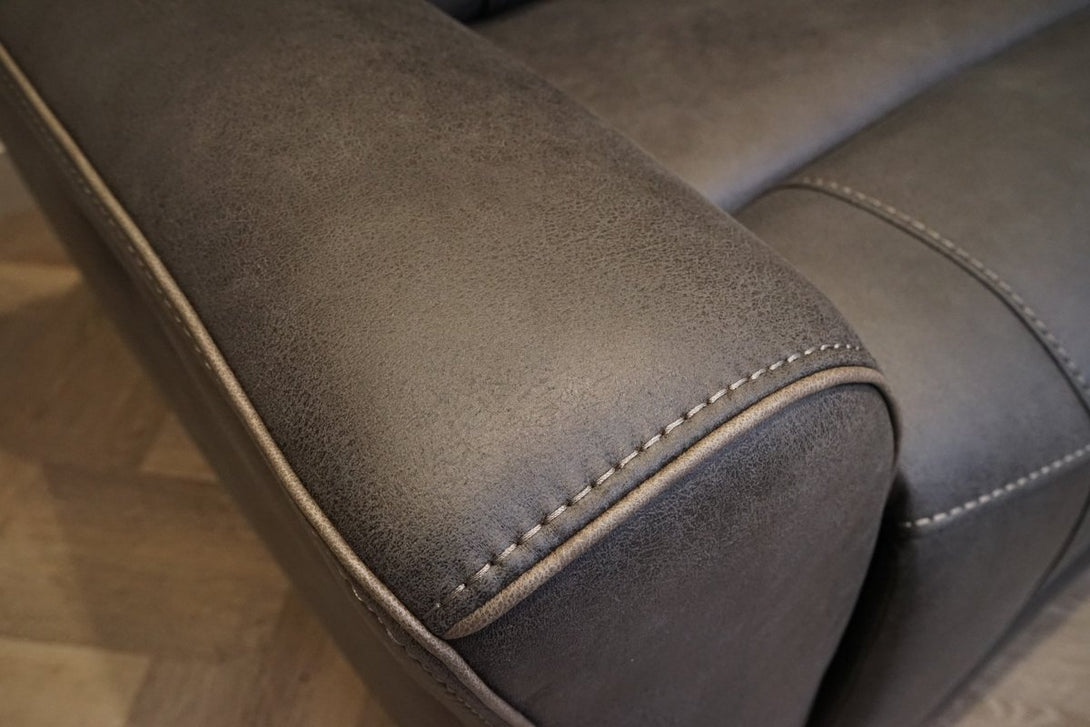 Nikon 2 Seater Electric Reclining Sofa, Charcoal Endurance Fabric