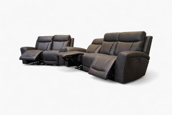 Nikon 3 & 2 Seater Electric Reclining Sofa, Charcoal Endurance Fabric
