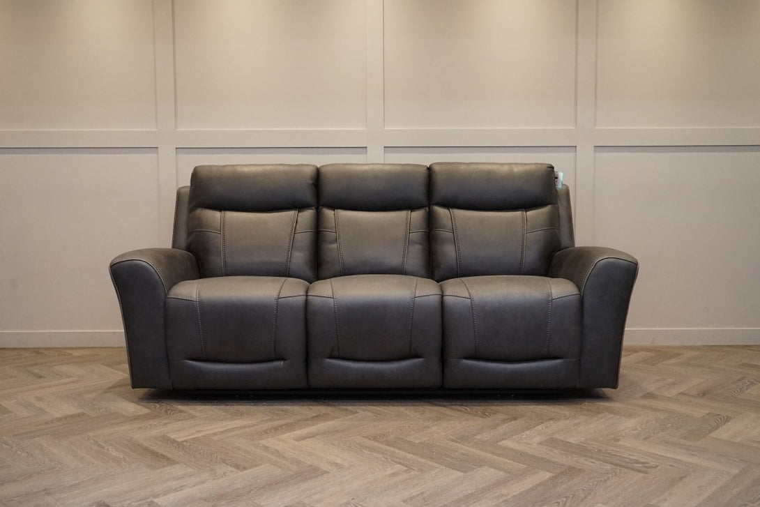 Nikon 3 Seater Electric Reclining Sofa, Charcoal Endurance Fabric