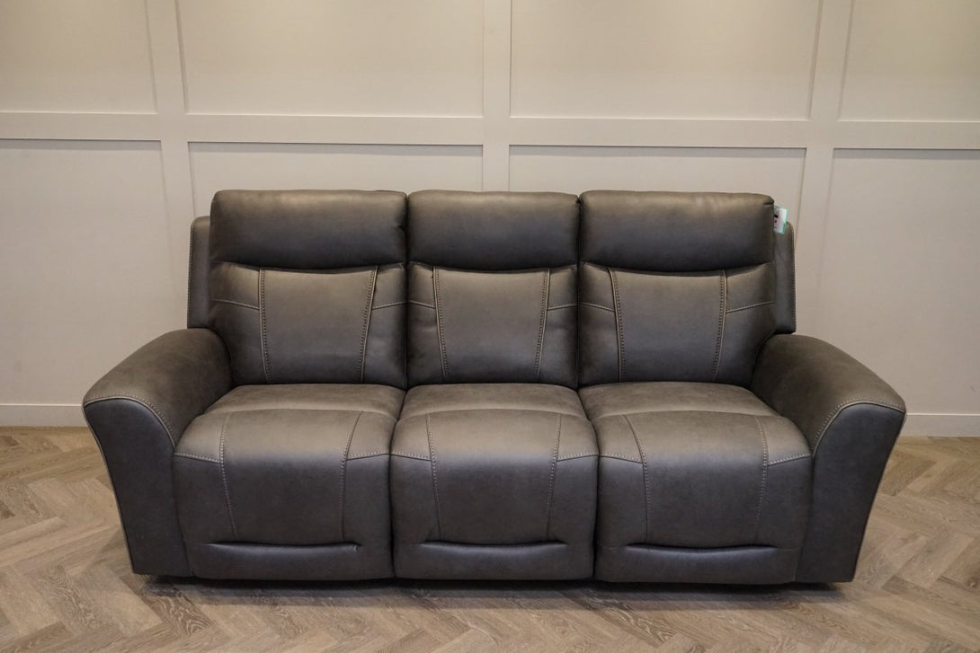 Nikon 3 Seater Electric Reclining Sofa, Charcoal Endurance Fabric