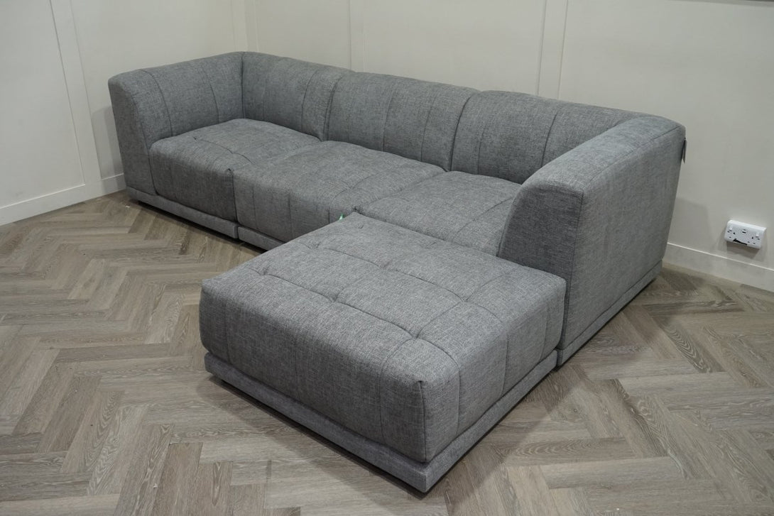 Noble Left/Right Corner Sofa Footstool End, Pewter