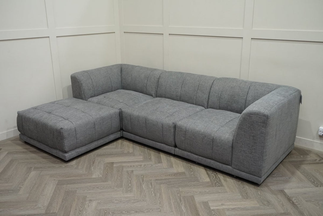 Noble Left/Right Corner Sofa Footstool End, Pewter