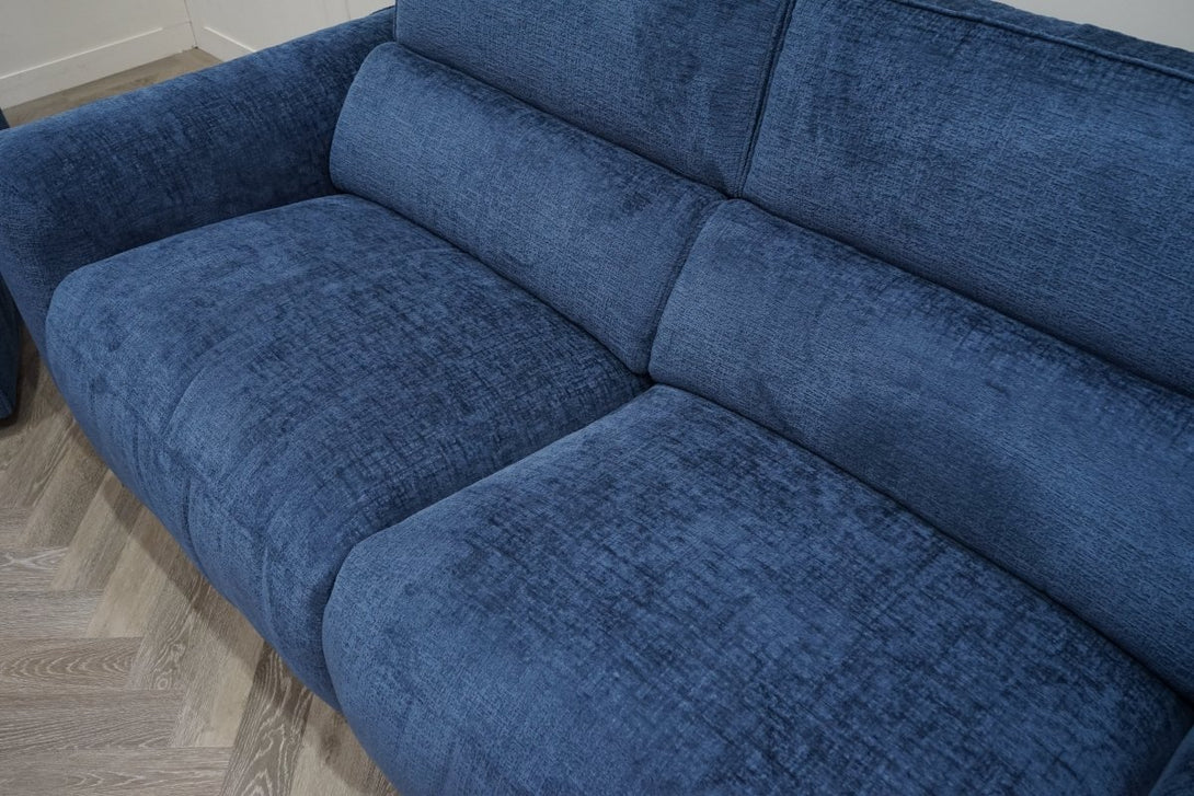 Odessa Power Reclining 3 Seater Sofa & Armchair, Midnight Blue Fabric