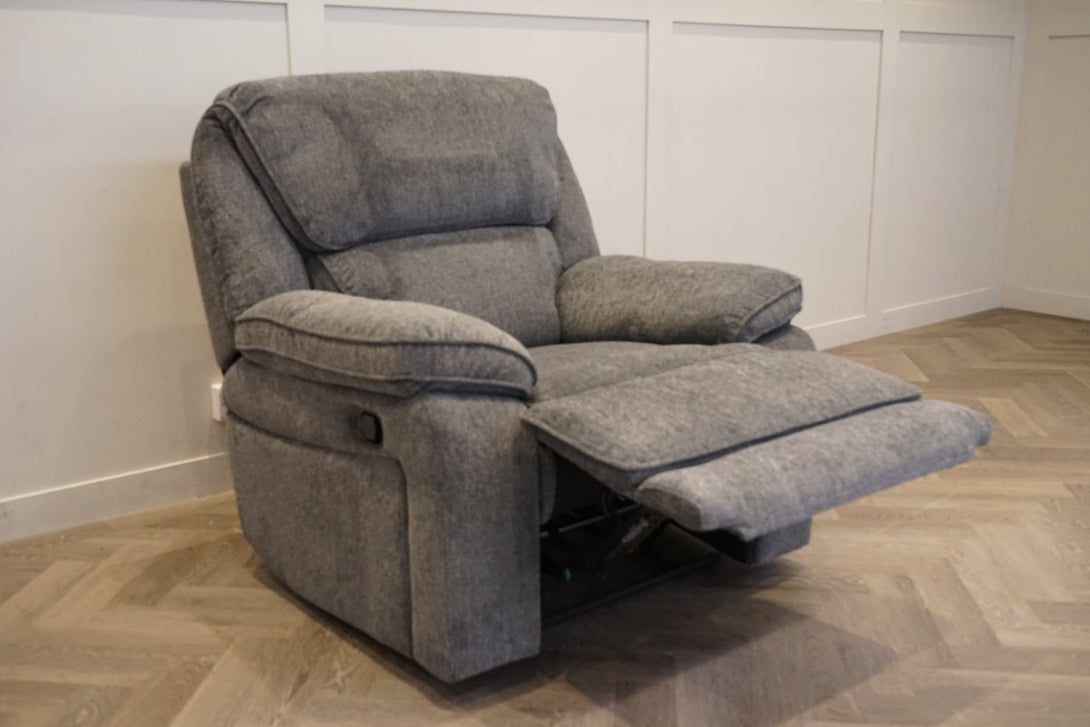 Orlando 3 + 1 + 1 Manual Recliner Sofa Set, Chunky Chenille Charcoal