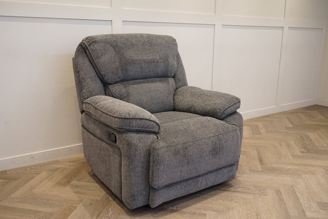 Orlando 3 + 1 + 1 Manual Recliner Sofa Set, Chunky Chenille Charcoal