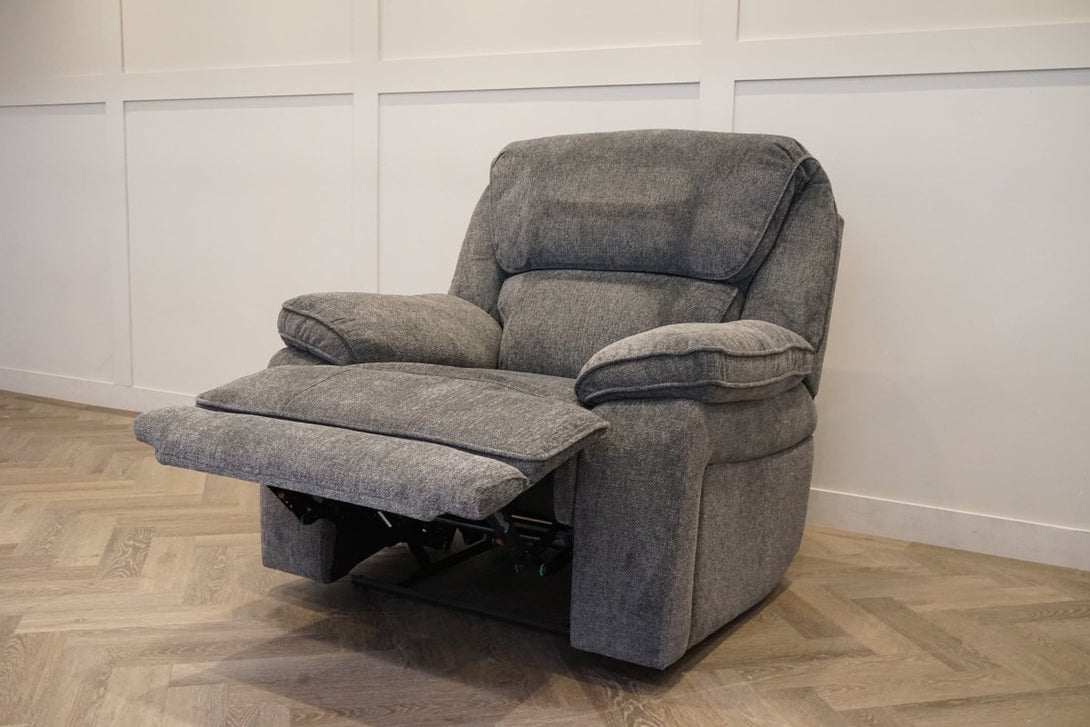 Orlando 3 + 1 Manual Recliner Sofa Set, Chunky Chenille Charcoal