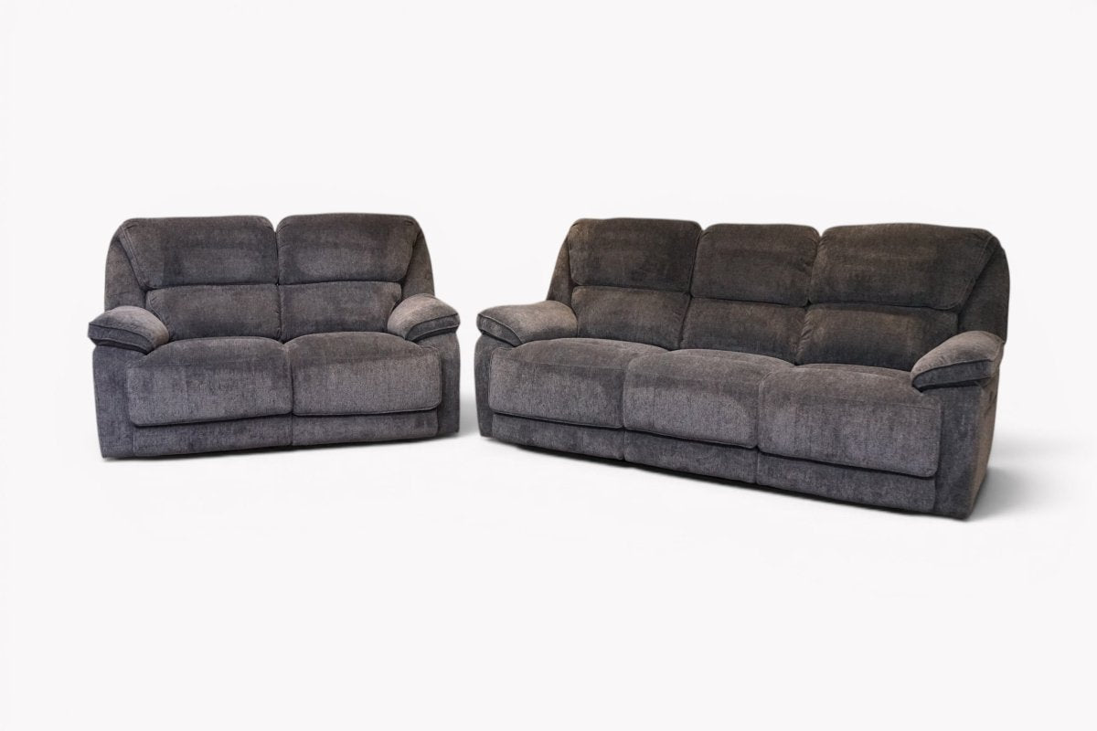Orlando 3 + 2 Seater Manual Recliner Sofa Set, Chunky Chenille Charcoal