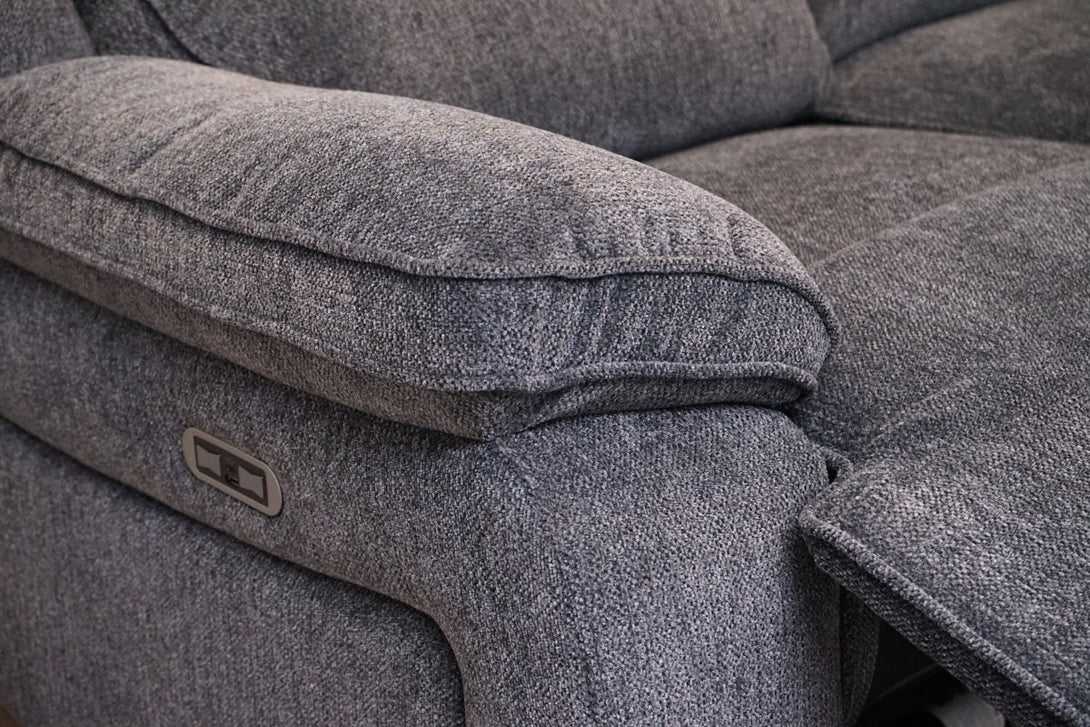 Orlando 3 + 2 Seater Power Recliner Sofa Set, Chunky Chenille Charcoal
