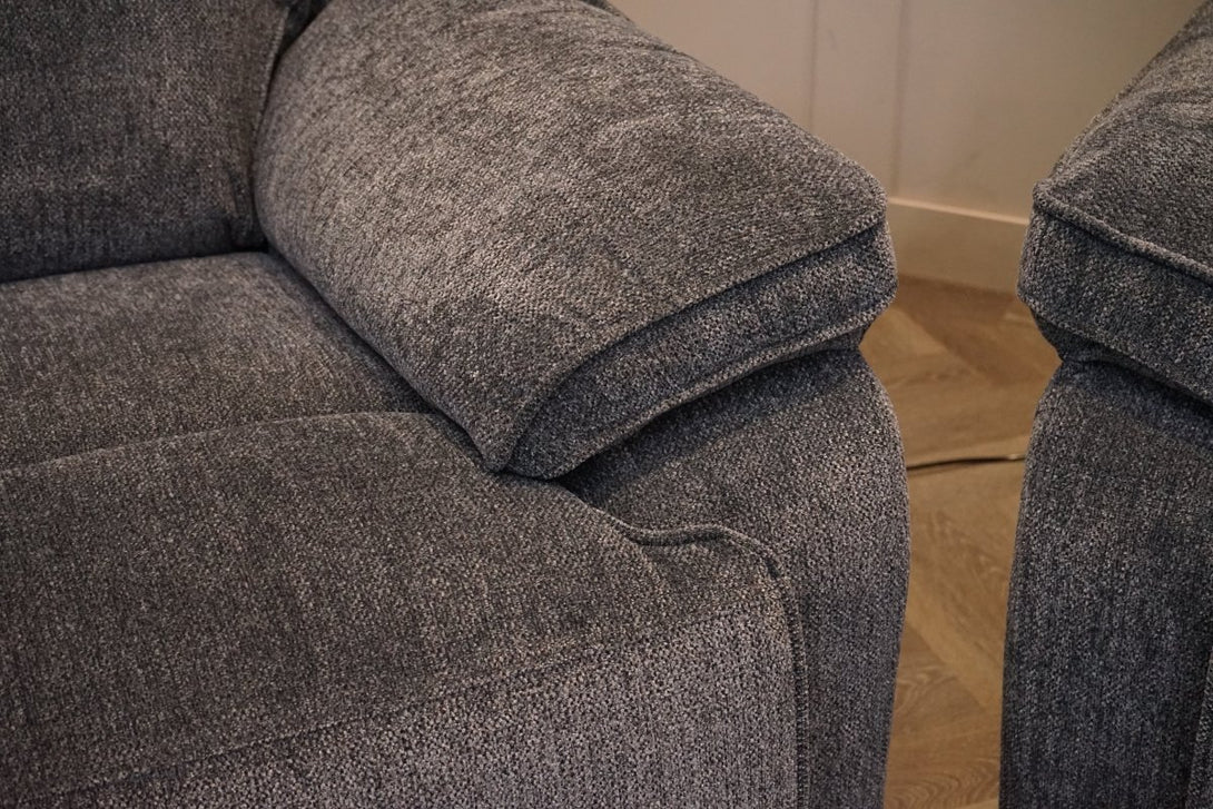 Orlando 3 + 2 Seater Power Recliner Sofa Set, Chunky Chenille Charcoal