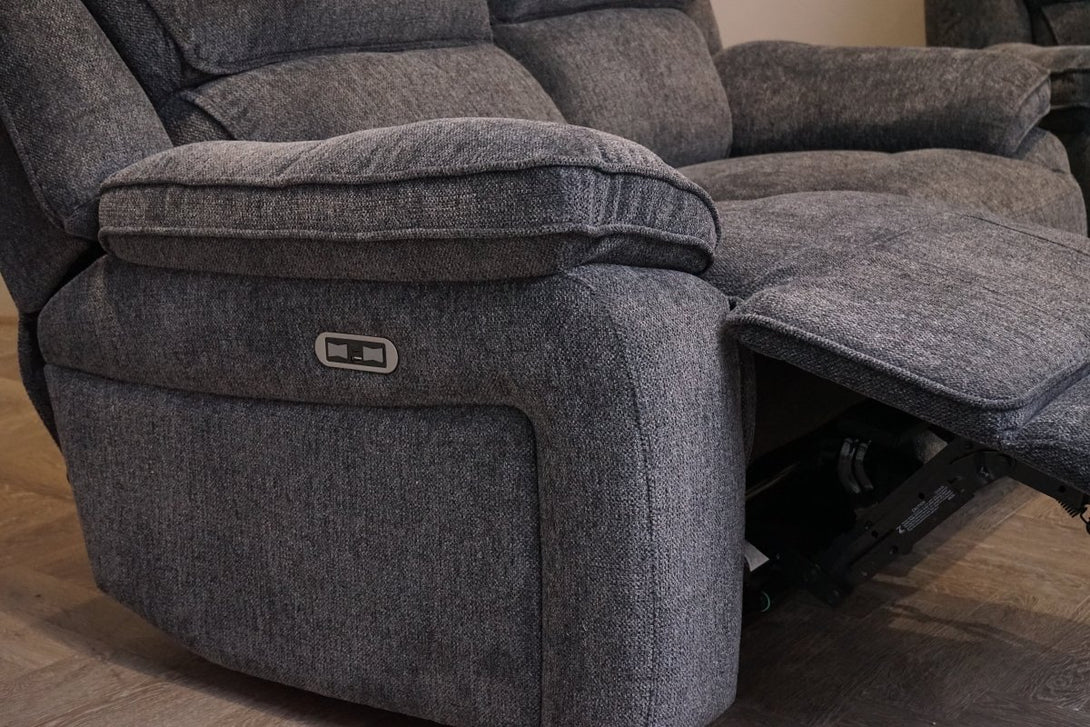 Orlando 3 + 2 Seater Power Recliner Sofa Set, Chunky Chenille Charcoal