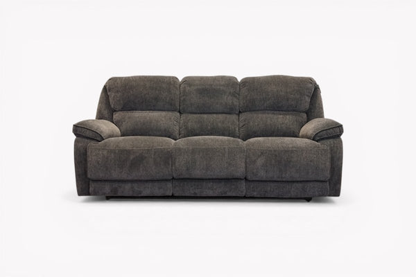 Orlando 3 Seater Fabric Recliner Sofa, Chunky Chenille Charcoal
