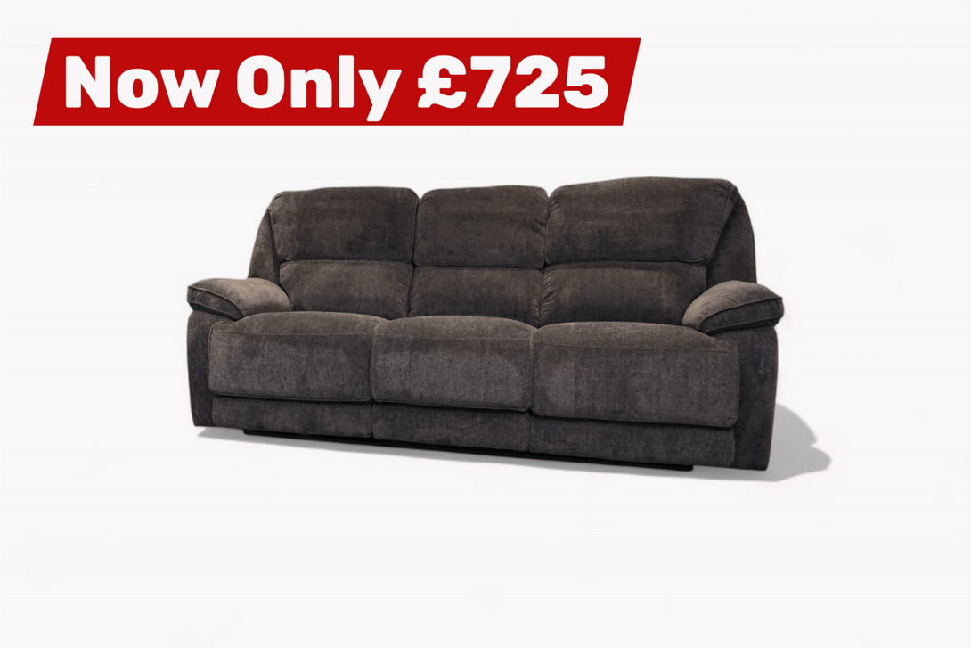 Orlando 3 Seater Manual Recliner Sofa, Chunky Chenille Charcoal