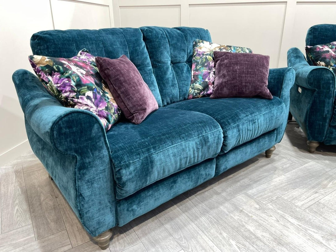 Orlando 3 Seater Power Reclining & 2 Seater Static Sofas, Teal Velvet