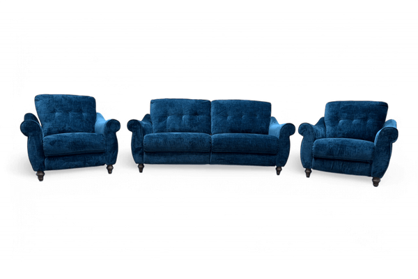 Orlando 3 Seater Sofa & 2 Armchairs, Power Reclining, Teal Velvet