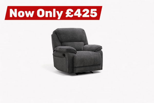 Orlando Manual Recliner Armchair, Chunky Chenille Charcoal