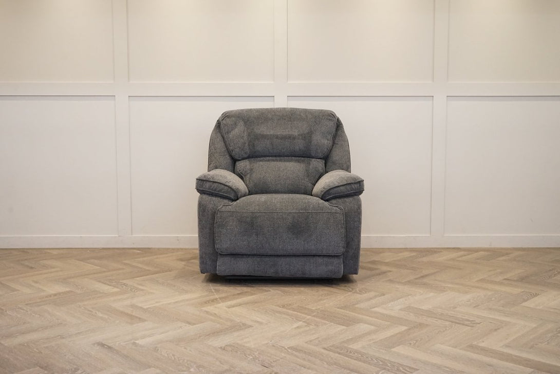 Orlando Manual Recliner Armchair, Chunky Chenille Charcoal