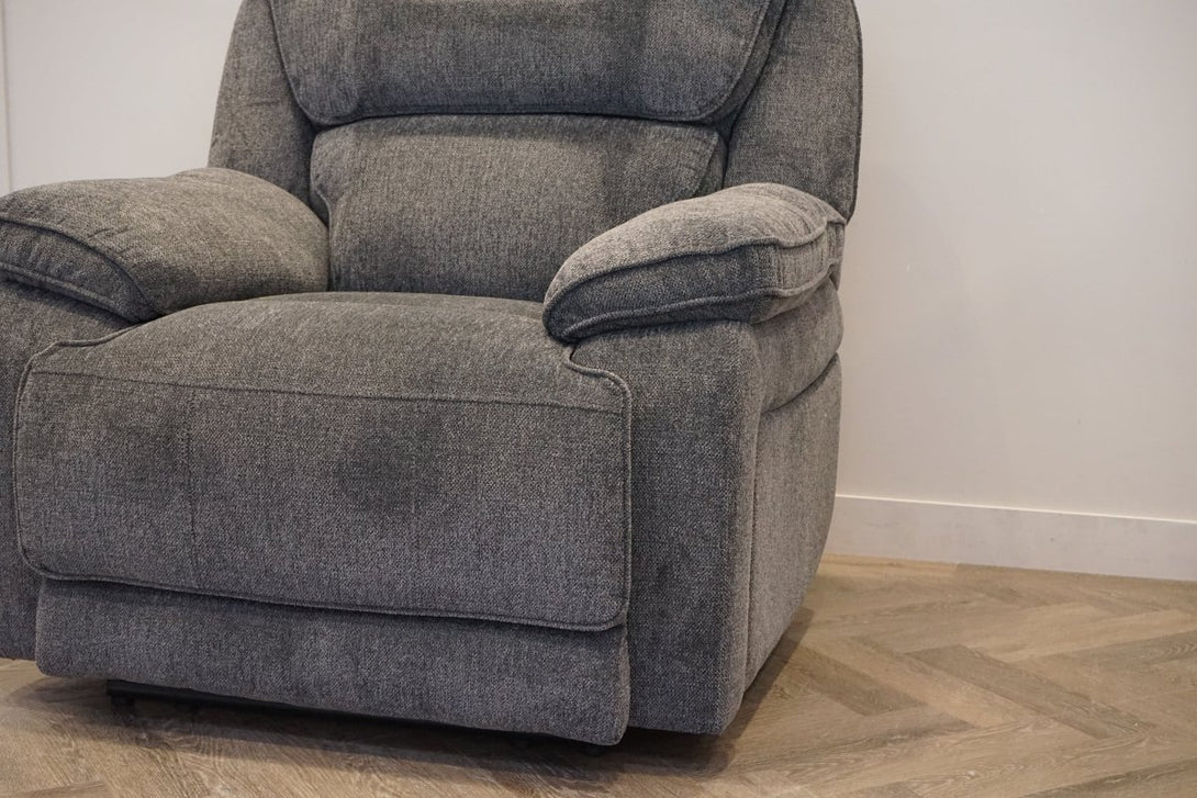 Orlando Manual Recliner Armchair, Chunky Chenille Charcoal